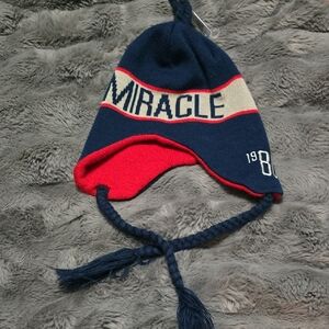 Miracle Men's Knit Hat - Navy, Red, and Cream